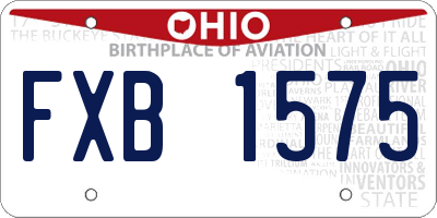 OH license plate FXB1575