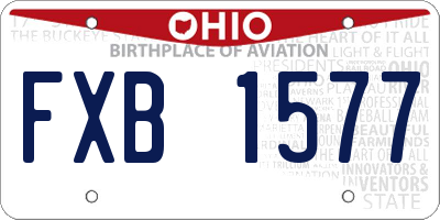 OH license plate FXB1577