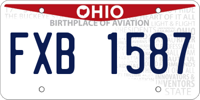 OH license plate FXB1587