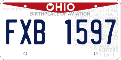 OH license plate FXB1597