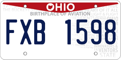 OH license plate FXB1598