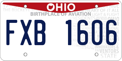 OH license plate FXB1606