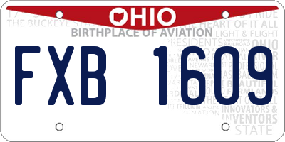 OH license plate FXB1609