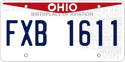 OH license plate FXB1611