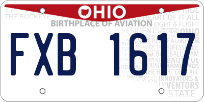 OH license plate FXB1617