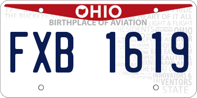OH license plate FXB1619