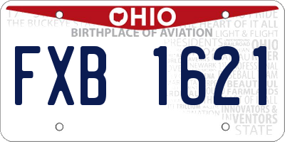 OH license plate FXB1621