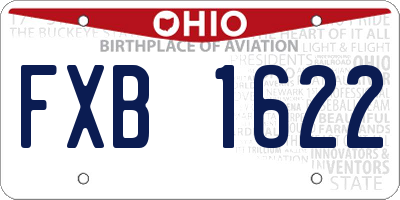 OH license plate FXB1622