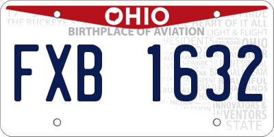 OH license plate FXB1632
