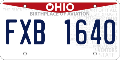 OH license plate FXB1640