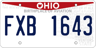 OH license plate FXB1643