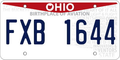 OH license plate FXB1644