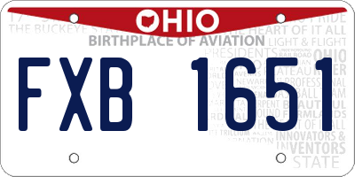 OH license plate FXB1651