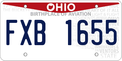 OH license plate FXB1655