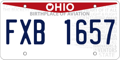 OH license plate FXB1657