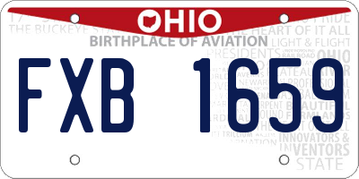 OH license plate FXB1659