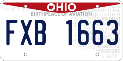 OH license plate FXB1663