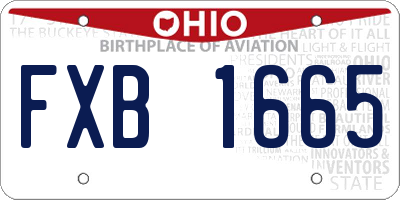 OH license plate FXB1665