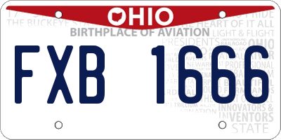 OH license plate FXB1666