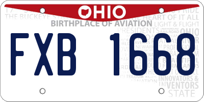 OH license plate FXB1668