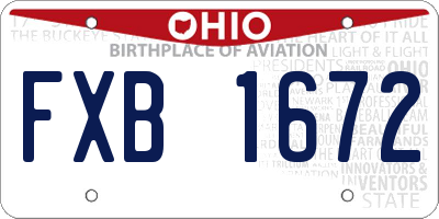 OH license plate FXB1672