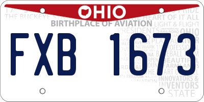 OH license plate FXB1673
