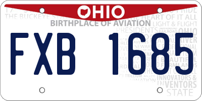 OH license plate FXB1685