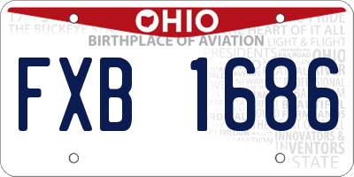 OH license plate FXB1686