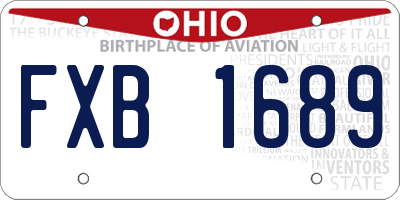 OH license plate FXB1689