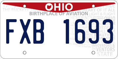 OH license plate FXB1693