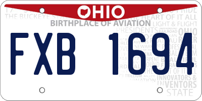OH license plate FXB1694