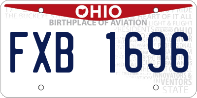 OH license plate FXB1696