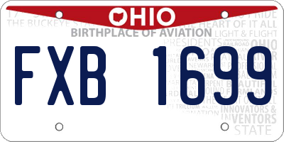 OH license plate FXB1699
