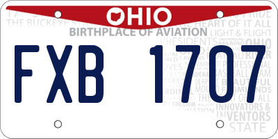 OH license plate FXB1707