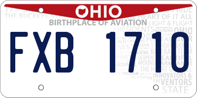 OH license plate FXB1710