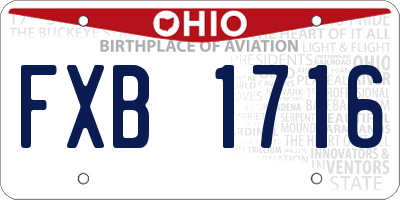 OH license plate FXB1716