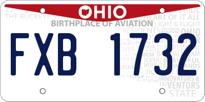 OH license plate FXB1732