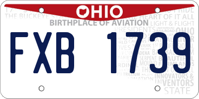 OH license plate FXB1739