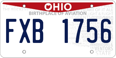 OH license plate FXB1756