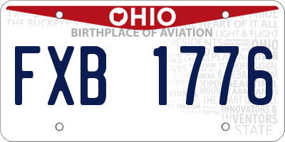 OH license plate FXB1776