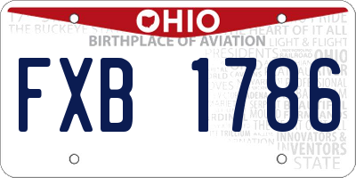 OH license plate FXB1786