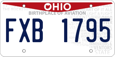OH license plate FXB1795