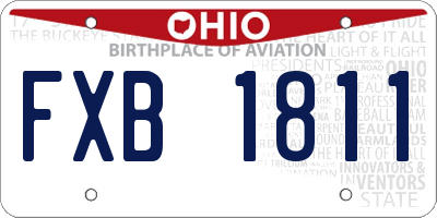 OH license plate FXB1811