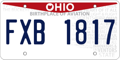 OH license plate FXB1817
