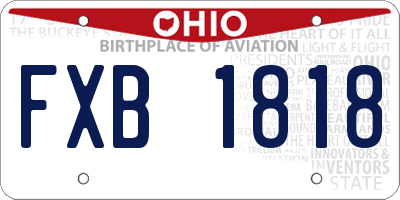 OH license plate FXB1818