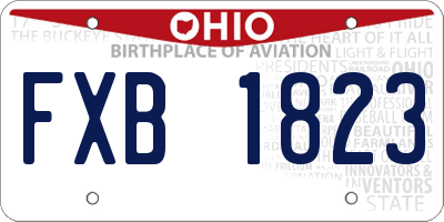 OH license plate FXB1823