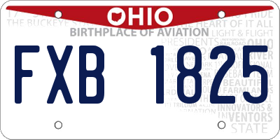 OH license plate FXB1825