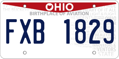 OH license plate FXB1829