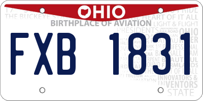 OH license plate FXB1831