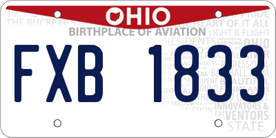 OH license plate FXB1833